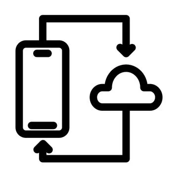 Mobile Cloud Data Synchronization- Upload Download Icon Stock-Illustration