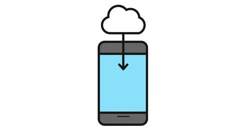 Mobile cloud download icon Ilustración de archivo