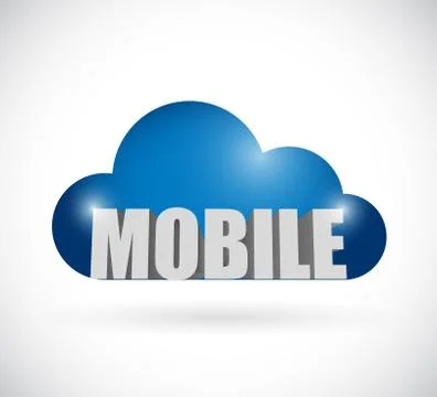 Mobile cloud illustration design Stock Illustration