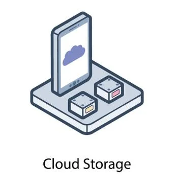Mobile Cloud Storage Stock Illustration