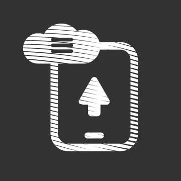 Mobile Cloud Storage Service Icon Stock Illustration