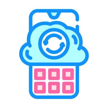 Mobile cloud synchronization data transfer updating smartphone Stockillustratie