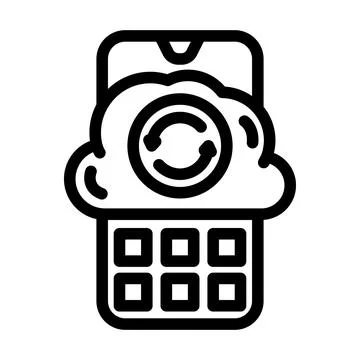 Mobile cloud synchronization syncing data backup icon Stock Illustration