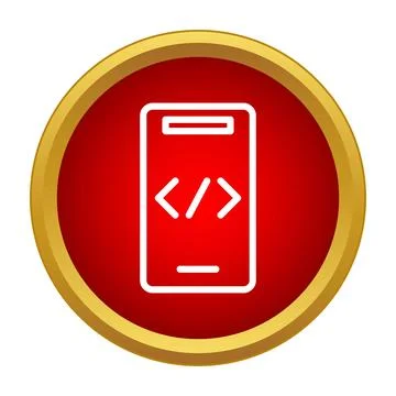 Mobile coding app development programming icon Stock Illustration