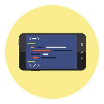 Mobile Coding Screen Stock-Illustration