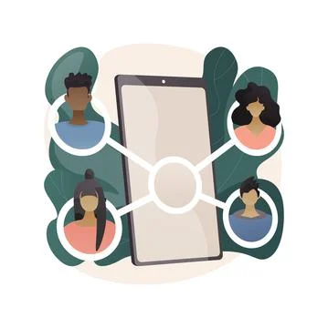 Mobile collaboration abstract concept vector illustration. Stock Illustration