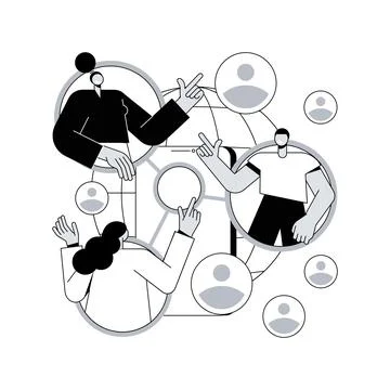 Mobile collaboration abstract concept vector illustration. 스톡 일러스트