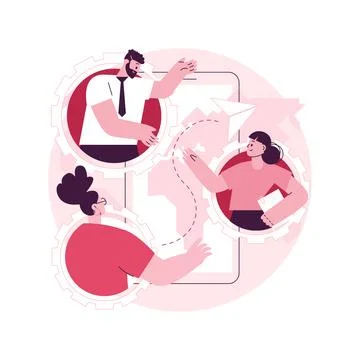 Mobile collaboration abstract concept vector illustration. Illustrazione stock