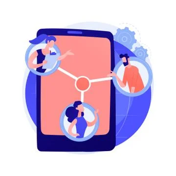 Mobile collaboration vector concept metaphor Stock Illustration