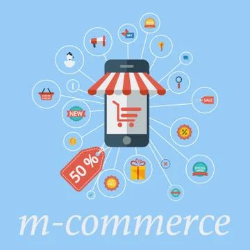 Mobile commerce Stock Illustration