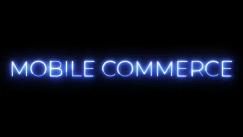 Mobile Commerce: Neon Sign,  Digital Retail, Online Shopping, E-commerce, S.. Stock Footage 295991413