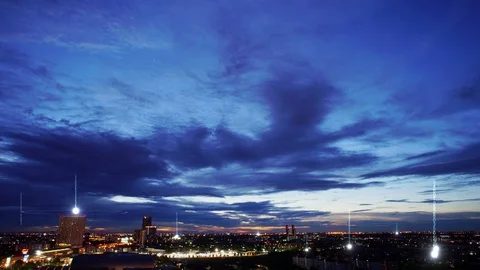 Mobile Communication and Digital Data Signal Time Lapse Stock Footage 90798514