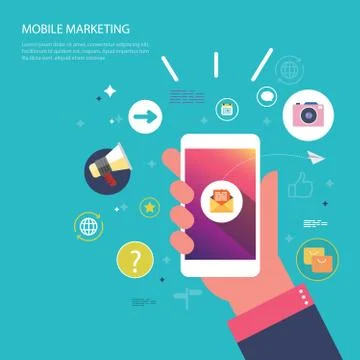 Mobile Communication And E-Mail Marketing Stock Illustration
