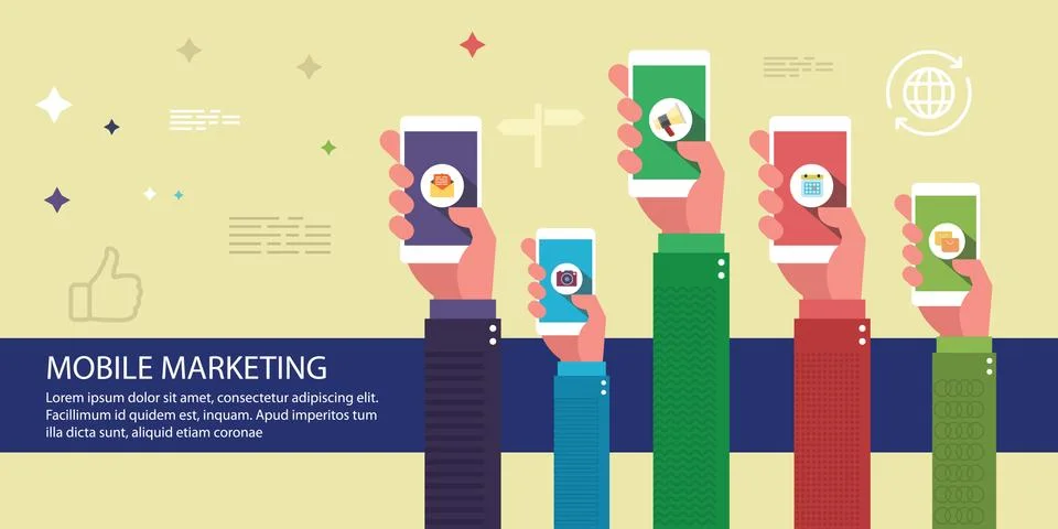 Mobile Communication And E-Mail Marketing Stock Illustration