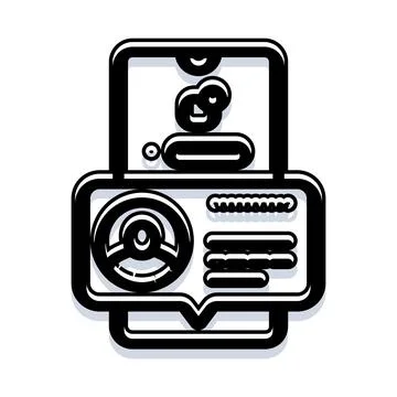 Mobile communication app interface with user profile Stock Illustration