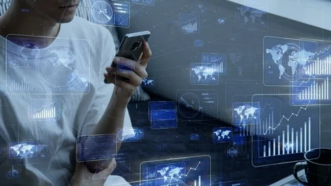 Mobile communication concept. Wireless communication network. Smart home. Stock Footage 115246061