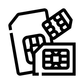 Mobile communication evolving with different sim card sizes Stock-Illustration