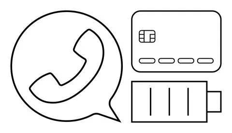 Mobile communication, fintech, technology, contactless payment, energy, digit Stock Illustration