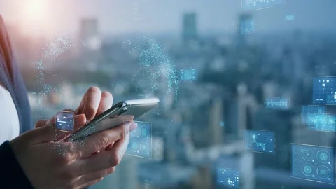 Mobile communication network concept. Business network. 5G. IoT. Stock Footage 151234986