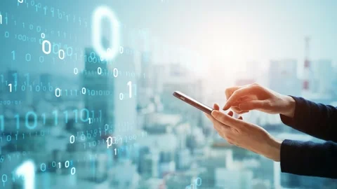 Mobile communication network concept. Digital transforamtion.  Stock-Footage 168554132