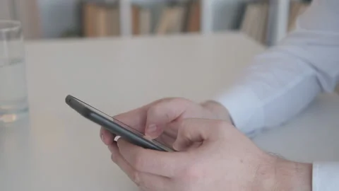Mobile communication office man work routine Stock Footage 232485546