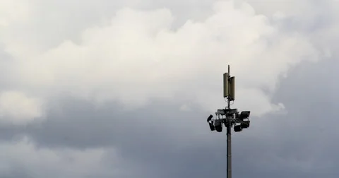 Mobile communication tower 4K timelapse Stock Footage 58211557