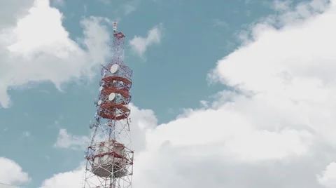 Mobile communication tower Stock Footage 50402501