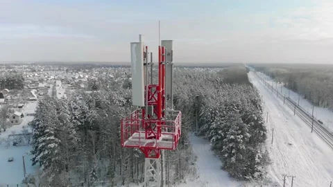 Mobile communication tower in rural areas 库存影片 150007915