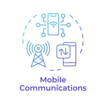 Mobile communications blue gradient concept icon Stock Illustration