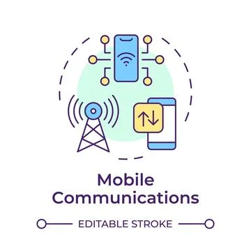 Mobile communications multi color concept icon Stock Illustration