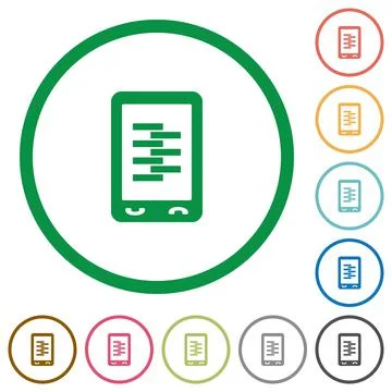 Mobile compress data flat icons with outlines Illustrazione stock