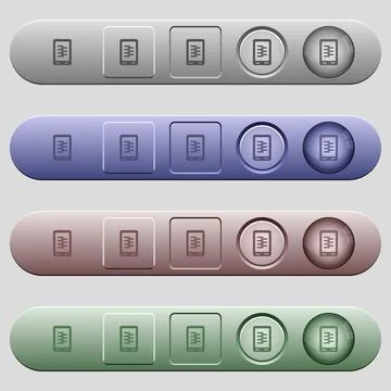 Mobile compress data icons on horizontal menu bars Illustrazione stock