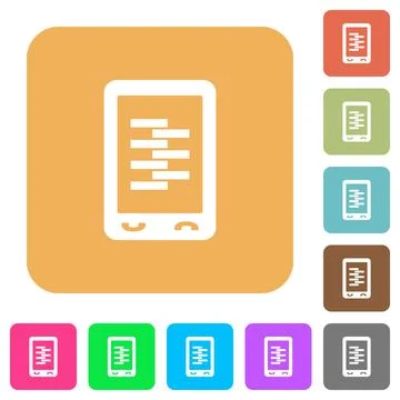 Mobile compress data rounded square flat icons Stock Illustration