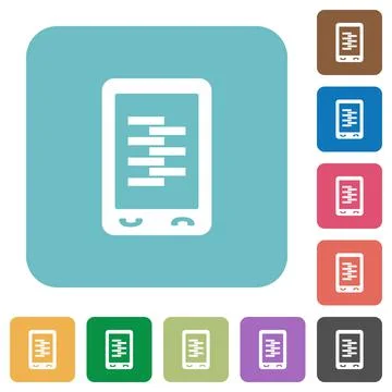 Mobile compress data rounded square flat icons Stock Illustration