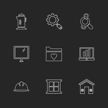 Mobile , computer , technology , calls , home , eps icons set vector Stock-Illustration