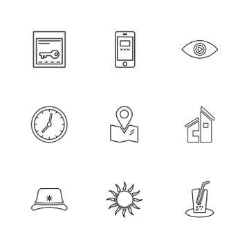 Mobile , computer , technology , calls , home , eps icons set vector 스톡 일러스트