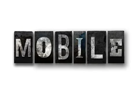 Mobile Concept Isolated Letterpress Type Stock Illustration