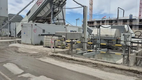 Mobile Concrete Batching Plant Operating at Construction Site - Budapest Stock-Footage 334551028
