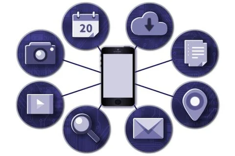 Mobile conectivity illustration Illustrazione stock