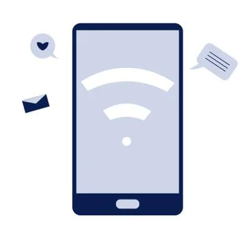 Mobile Connected to Wi-Fi Stock Illustration
