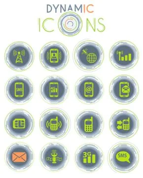 Mobile connection dynamic icons Stock Illustration