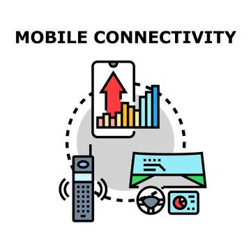 Mobile connectivity concept with growing network and evolution Stock Illustration