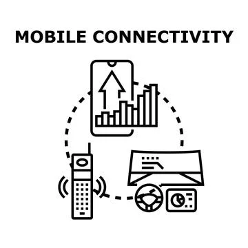 Mobile connectivity concept with growing network and evolution Stock Illustration