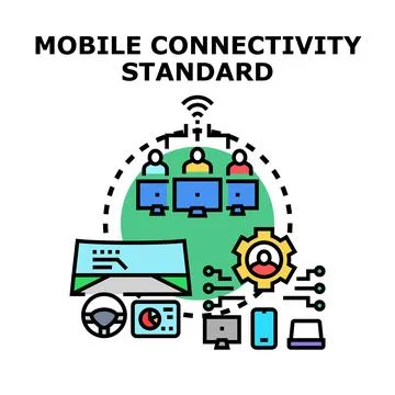 Mobile connectivity standard concept representing digital communication Stock Illustration