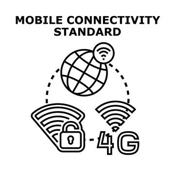 Mobile connectivity standard global network technology concept Stock Illustration