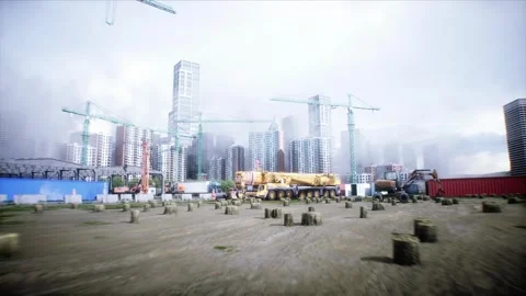 Mobile Construction crane, construction machinery. 4k animation. Stock Footage 328524830