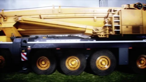Mobile Construction crane, construction machinery. 4k animation. Stock Footage 328539547