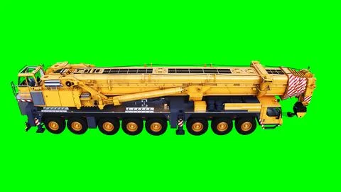 A mobile construction crane. Isolate green screen. 3d rendering. Stock Illustration