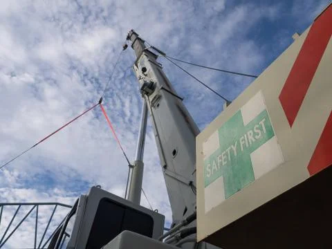 Mobile construction cranes. Stock Photos