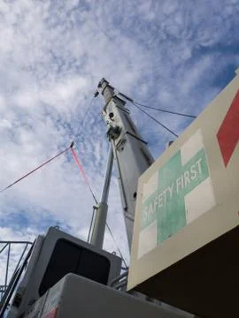 Mobile construction cranes. Stock Photos